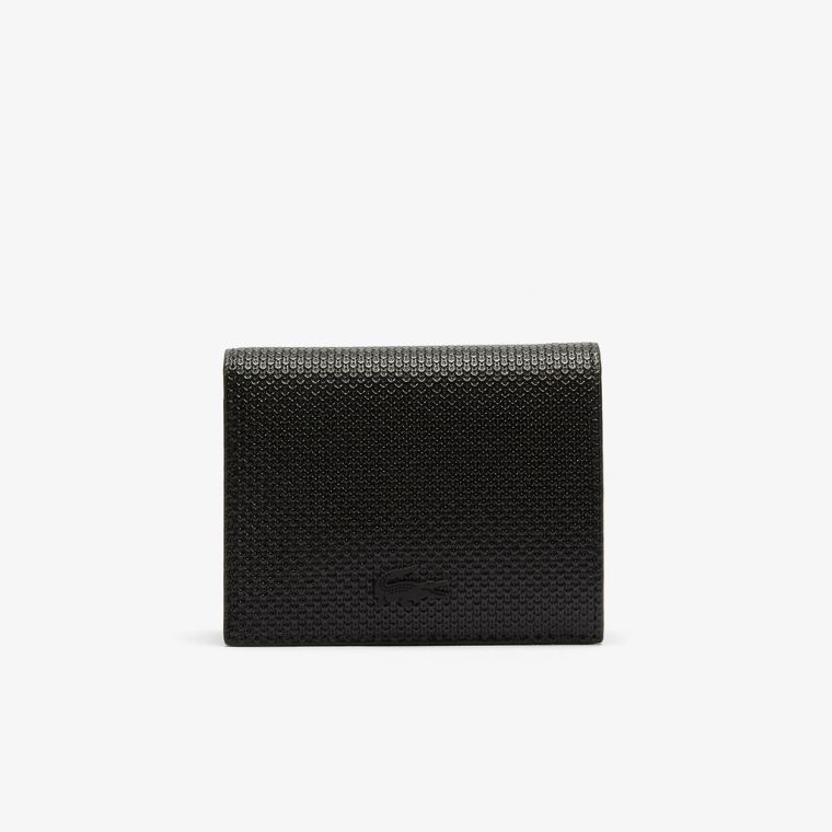 Lacoste Chantaco Small Piqué Læder Snap Wallet Černé | oIUC8dju