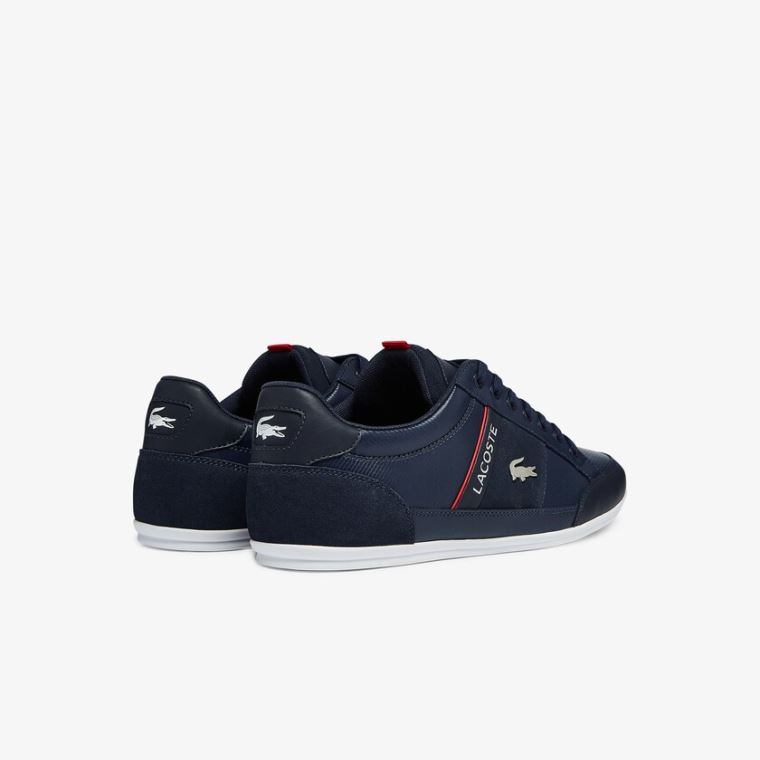 Lacoste Chaymon Læder and Semišové Sneakers Tmavě Blankyt Bílé | HWX3avM6