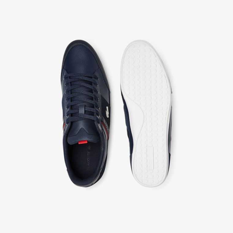 Lacoste Chaymon Læder and Semišové Sneakers Tmavě Blankyt Bílé | HWX3avM6