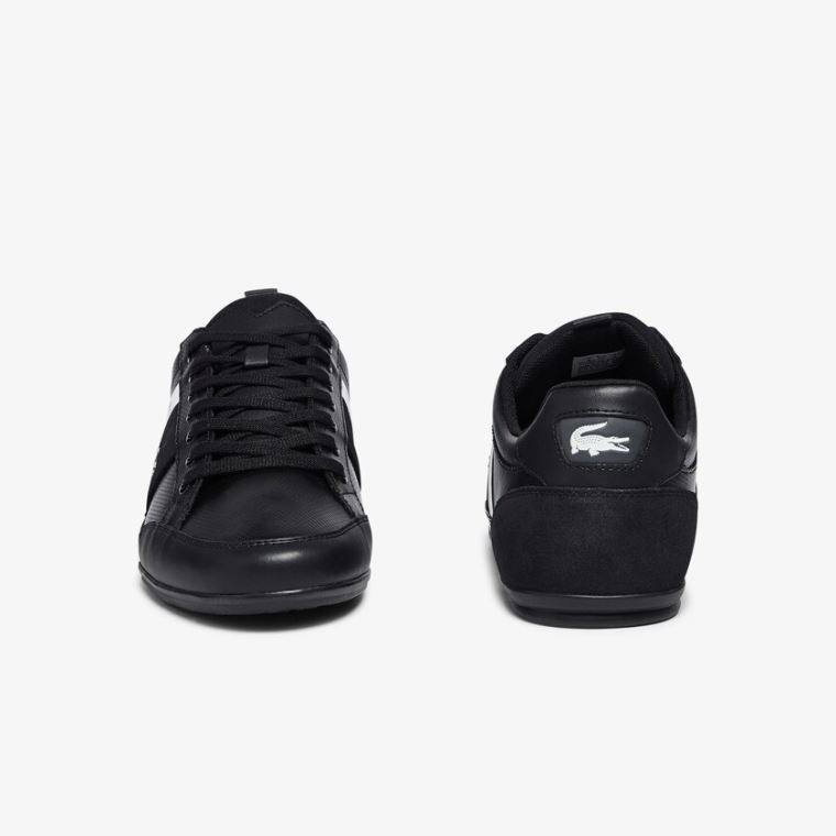 Lacoste Chaymon Læder and Semišové Sneakers Černé | VLh4yvnb