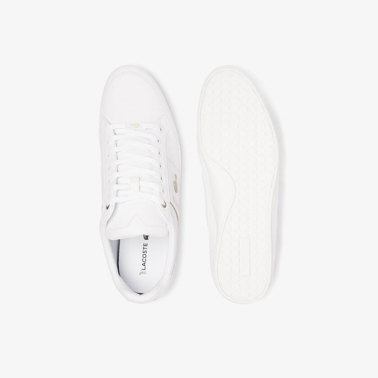 Lacoste Chaymon Syntetická and Læder Sneakers Bílé | 5B7Ykppt