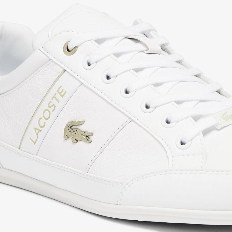 Lacoste Chaymon Syntetická and Læder Sneakers Bílé | 5B7Ykppt