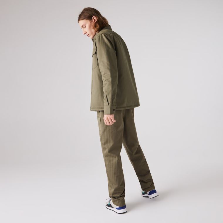 Lacoste Chevron Textured Bavlněné Cargo Pants Hnědožlutý Zelene | Ta7hcGvw