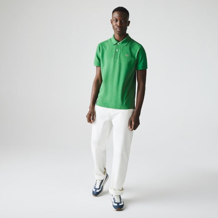 Lacoste Classic Fit Organic Bavlněné Piqué Polo Zelene | XDf4uHav