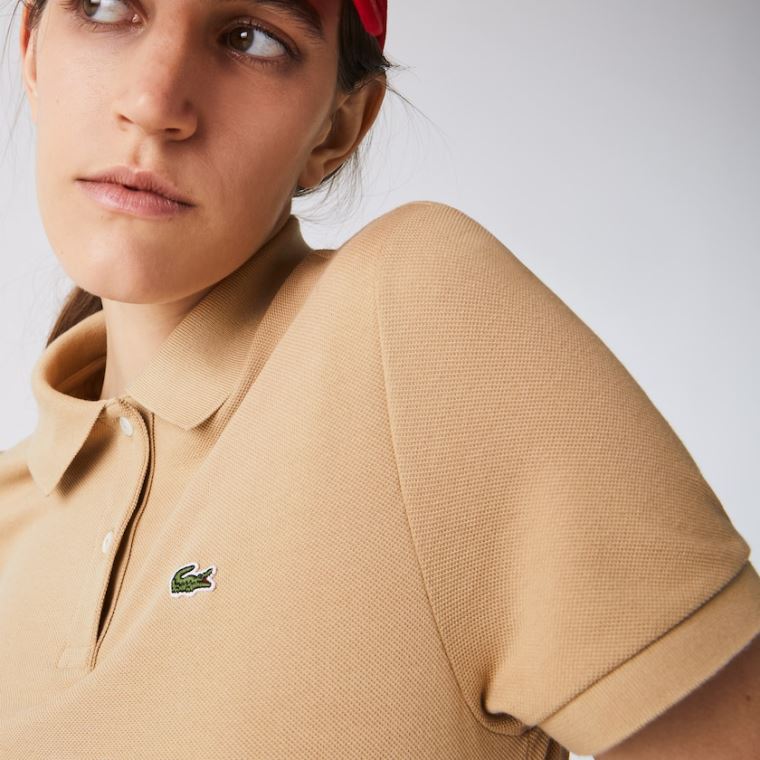 Lacoste Classic Fit Soft Bavlněné Petit Piqué Polo Béžový | P1IpKcFk