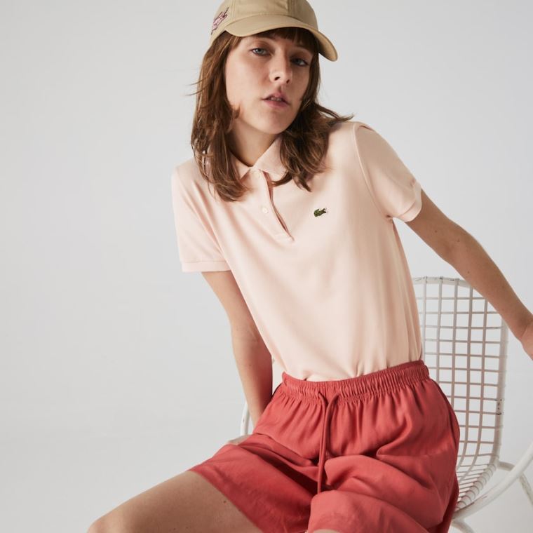 Lacoste Classic Fit Soft Bavlněné Petit Piqué Polo Světle Růžové | TrKiw1ju