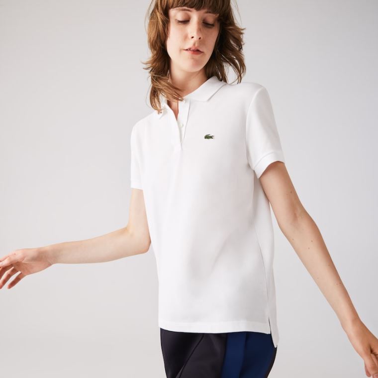 Lacoste Classic Fit Soft Bavlněné Petit Piqué Polo Bílé | Zg4UuoaM