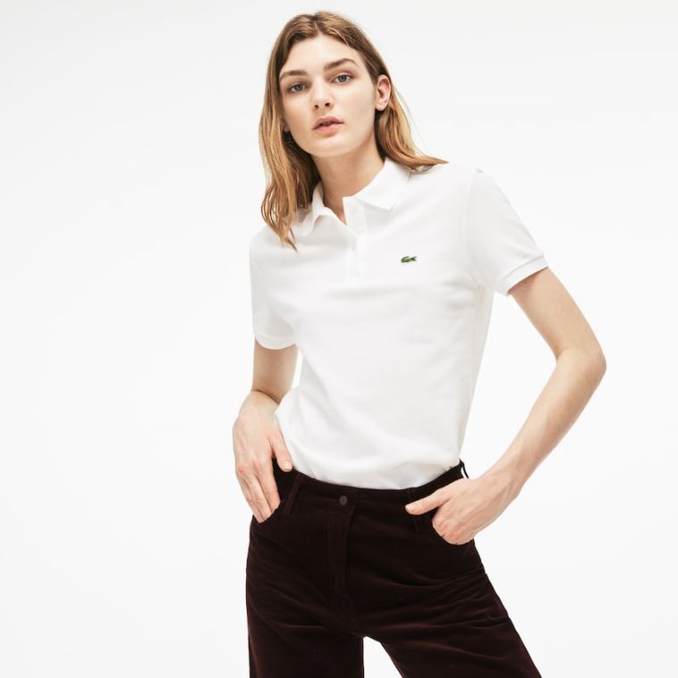 Lacoste Classic Fit Soft Bavlněné Petit Piqué Polo Bílé | Zg4UuoaM