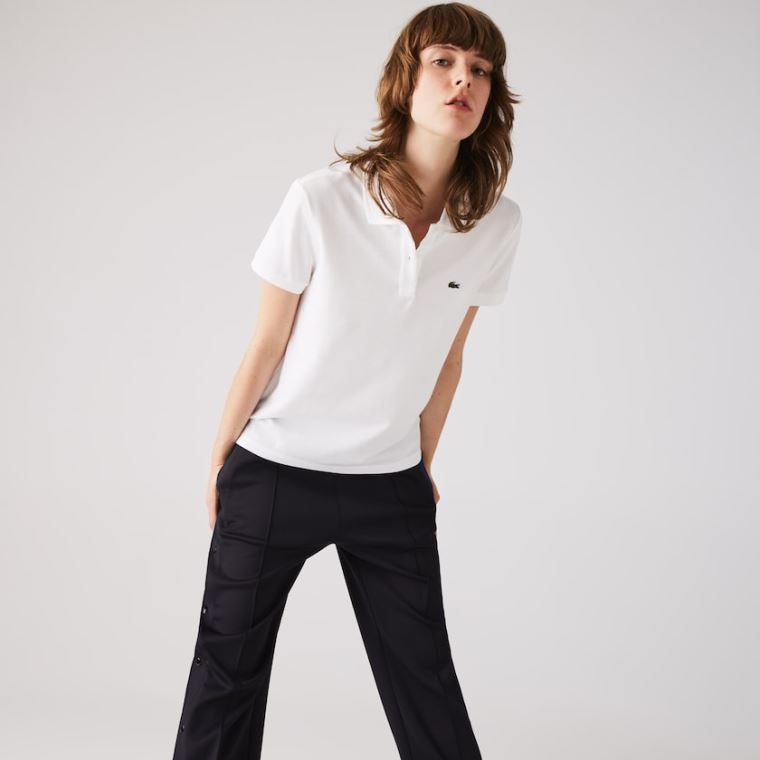 Lacoste Classic Fit Soft Bavlněné Petit Piqué Polo Bílé | Zg4UuoaM