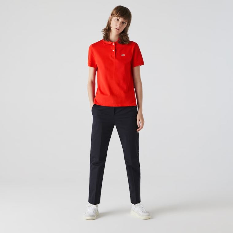 Lacoste Classic Fit Soft Bavlněné Petit Piqué Polo Červené | gICzKbGm