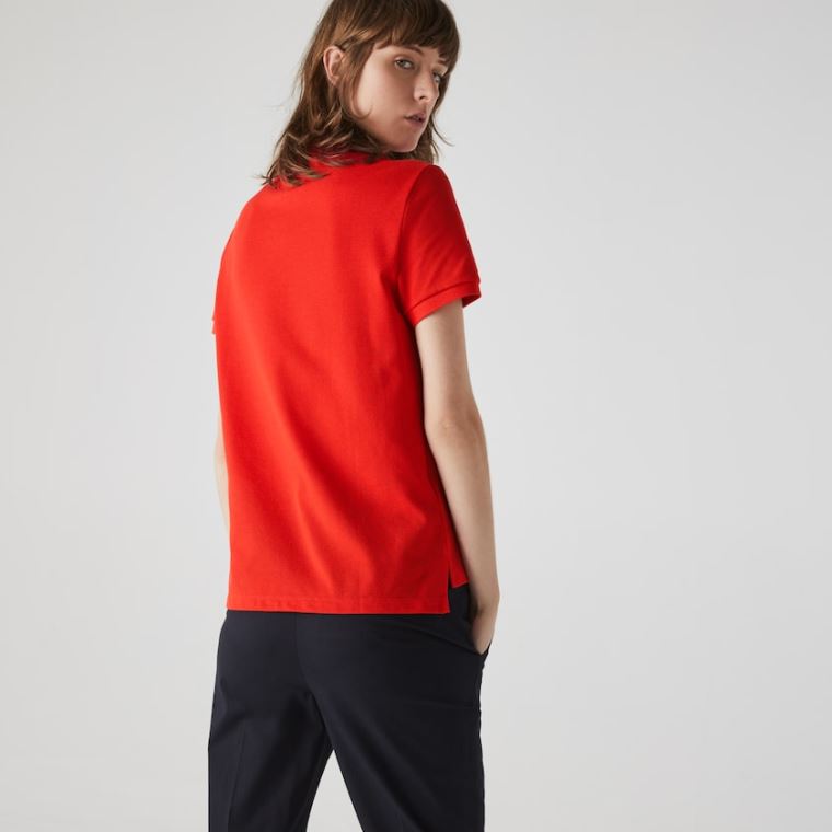 Lacoste Classic Fit Soft Bavlněné Petit Piqué Polo Červené | gICzKbGm