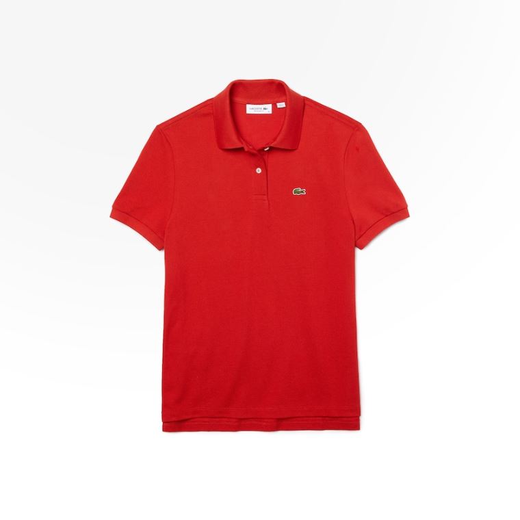 Lacoste Classic Fit Soft Bavlněné Petit Piqué Polo Červené | iMCIf9M9