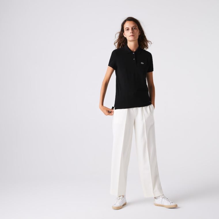 Lacoste Classic Fit Soft Bavlněné Petit Piqué Polo Černé | wG2qb2Im