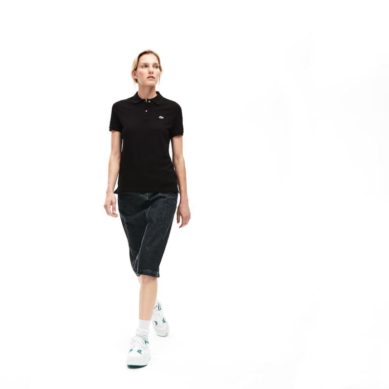 Lacoste Classic Fit Soft Bavlněné Petit Piqué Polo Černé | wG2qb2Im