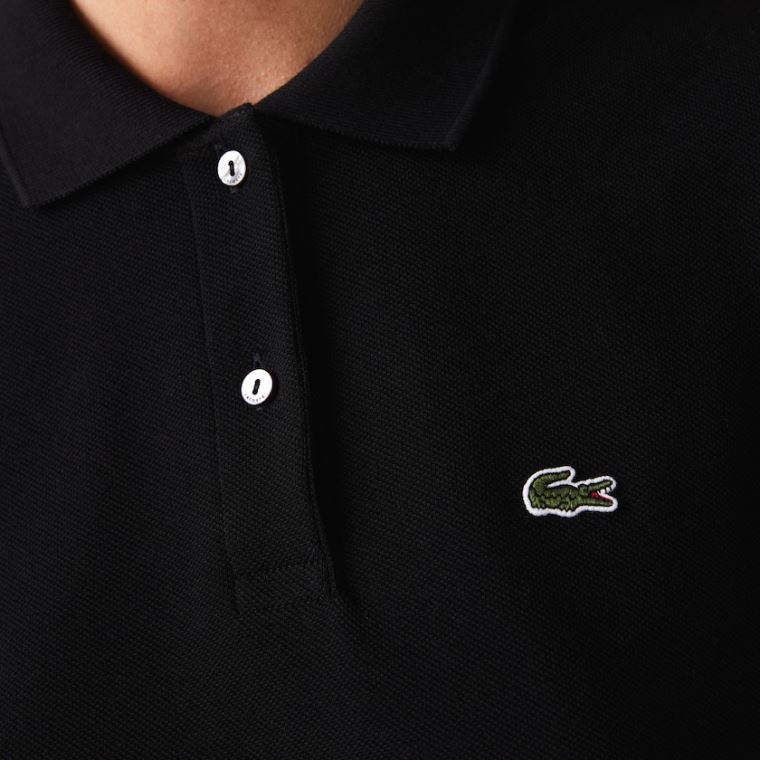 Lacoste Classic Fit Soft Bavlněné Petit Piqué Polo Černé | wG2qb2Im