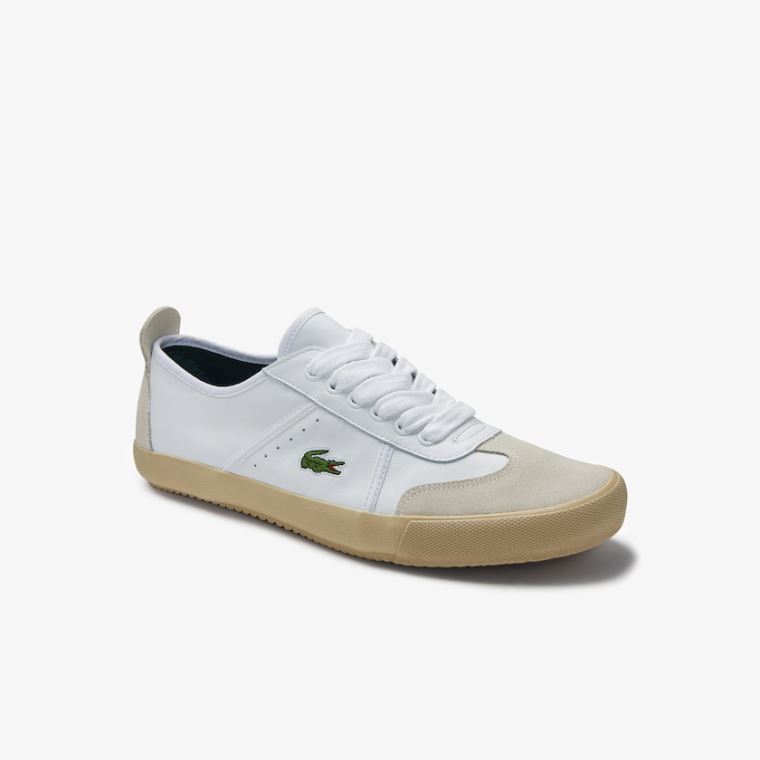 Lacoste Contest Læder and Semišové Sneakers Bílé Bílé | yLvfcKLg