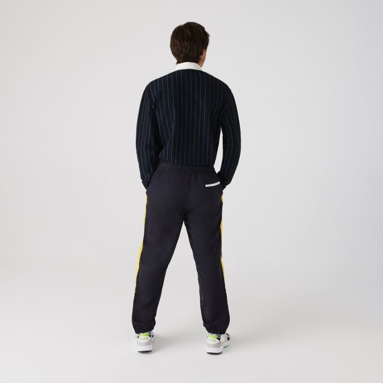 Lacoste Contrast Striped Vody-Repellant Tracksuit Pants Tmavě Blankyt Blankyt Žluté Bílé | kne0F2xV