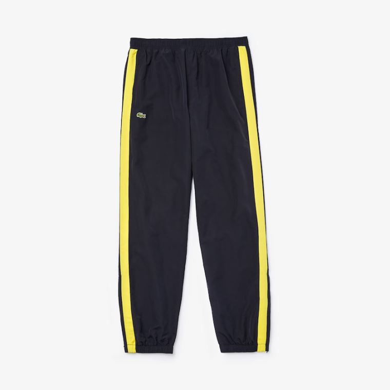 Lacoste Contrast Striped Vody-Repellant Tracksuit Pants Tmavě Blankyt Blankyt Žluté Bílé | kne0F2xV