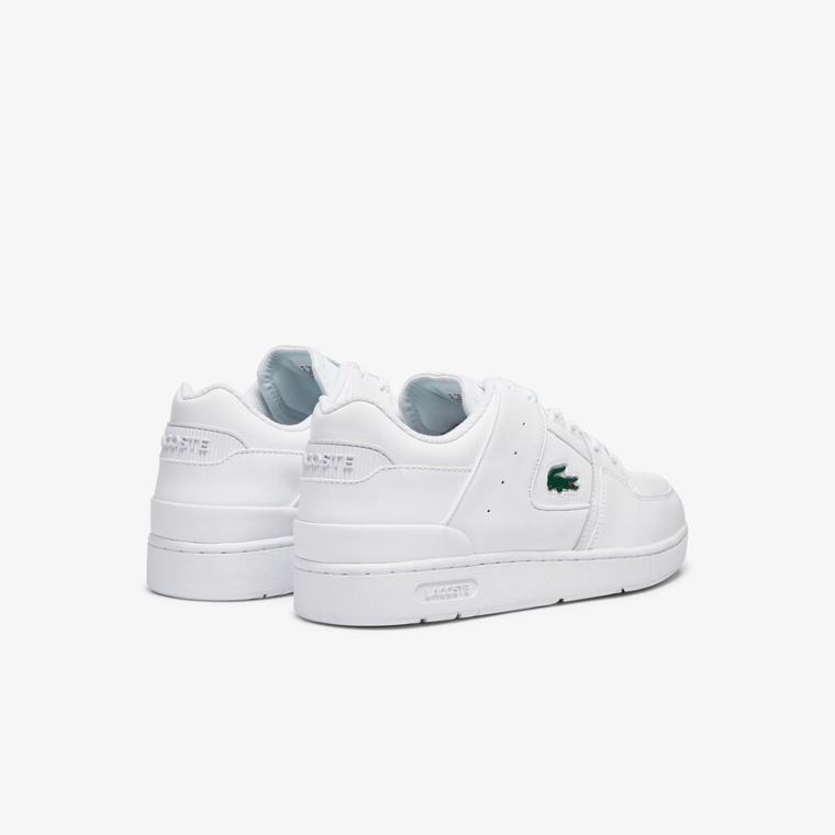 Lacoste Court Cage Læder Sneakers Bílé | XyiAqc9a