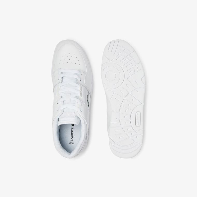 Lacoste Court Cage Læder Sneakers Bílé | XyiAqc9a