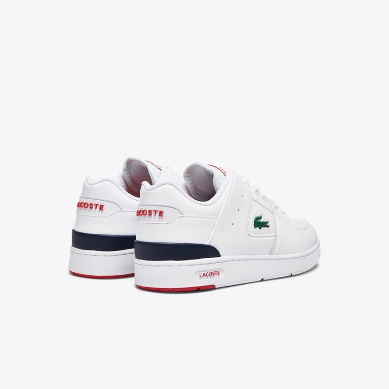 Lacoste Court Cage Læder Sneakers Bílé Béžový | SRHhTTPL