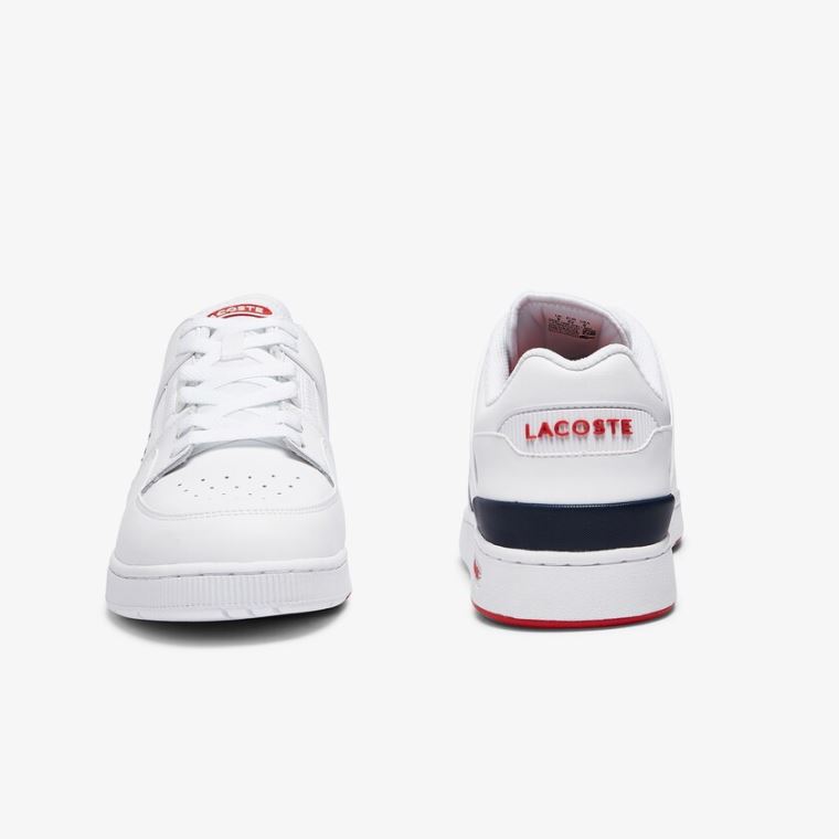 Lacoste Court Cage Læder Sneakers Bílé Béžový | SRHhTTPL