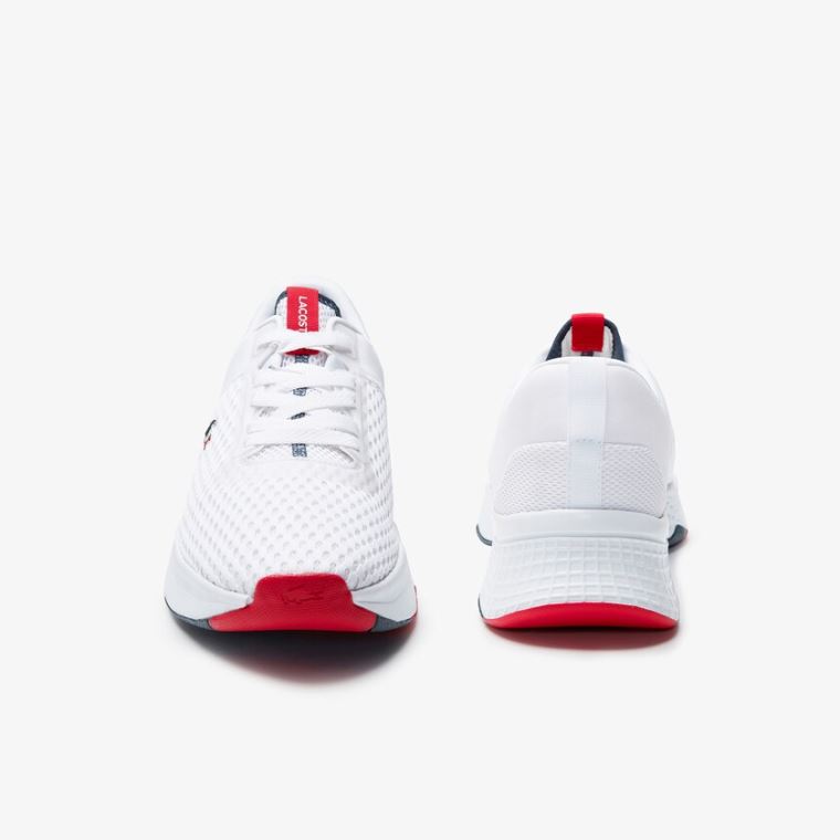 Lacoste Court-Drive Textured Textilní Sneakers Bílé Tmavě Blankyt Červené | AtkZySvE