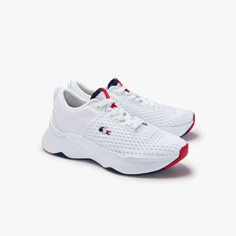 Lacoste Court-Drive Tricolour Textilní Sneakers Bílé Tmavě Blankyt Červené | NZNpqxOM