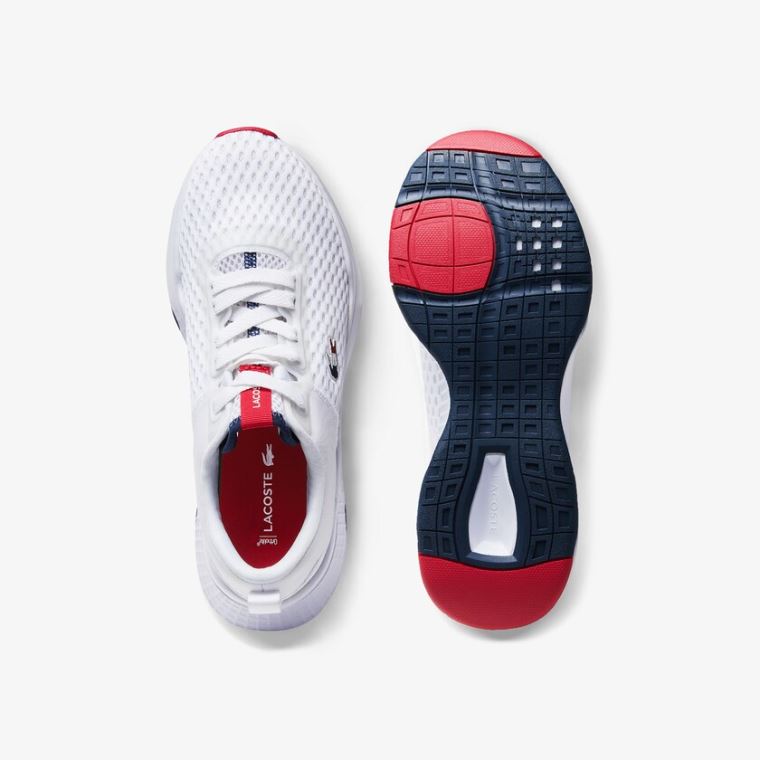 Lacoste Court-Drive Tricolour Textilní Sneakers Bílé Tmavě Blankyt Červené | NZNpqxOM