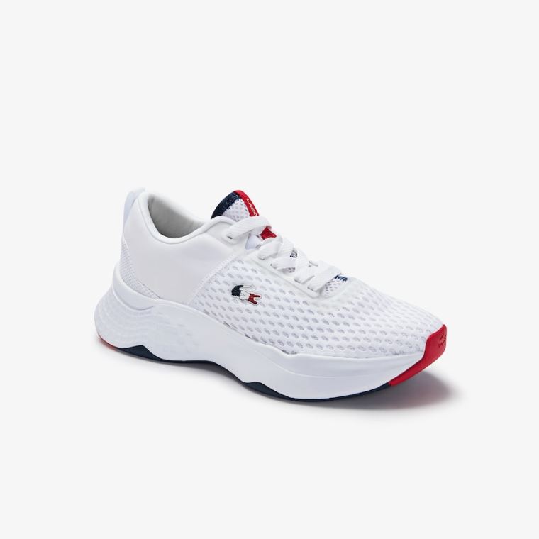 Lacoste Court-Drive Tricolour Textilní Sneakers Bílé Tmavě Blankyt Červené | NZNpqxOM