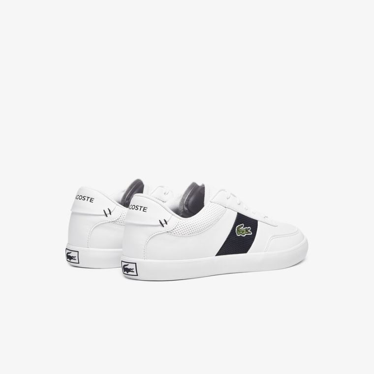 Lacoste Court-Master Læder and Syntetická Perforated Sneakers Bílé Tmavě Blankyt | XUyvQlMW