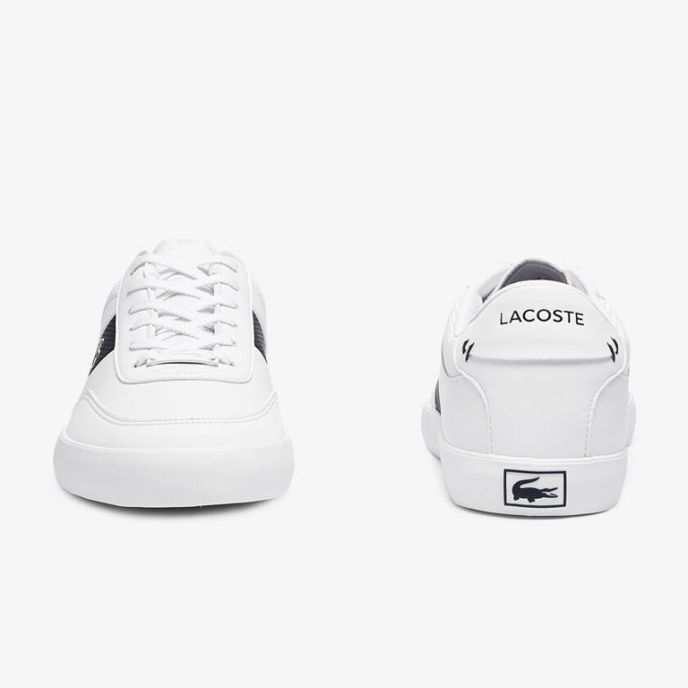 Lacoste Court-Master Læder and Syntetická Perforated Sneakers Bílé Tmavě Blankyt | XUyvQlMW