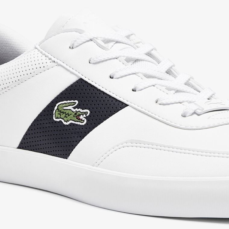 Lacoste Court-Master Læder and Syntetická Perforated Sneakers Bílé Tmavě Blankyt | XUyvQlMW