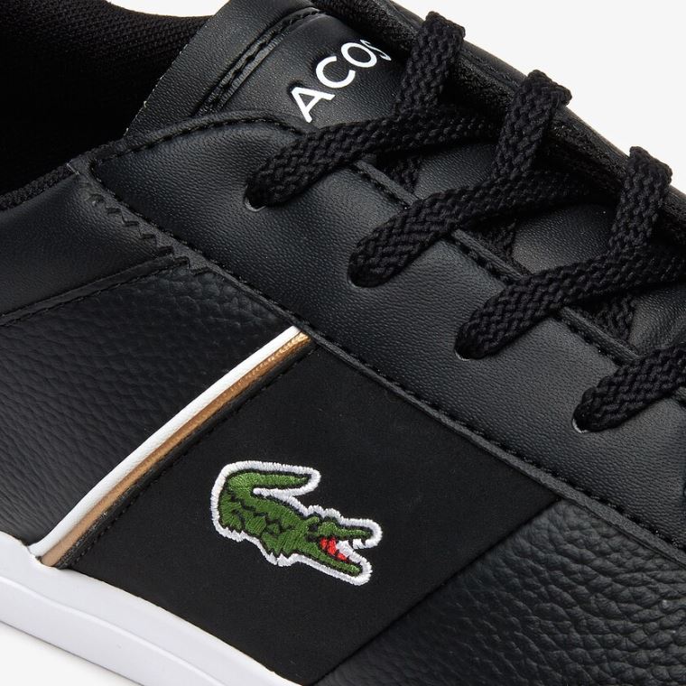 Lacoste Court-Master Tumbled Læder Sneakers Černé Bílé | aQ3Hftog