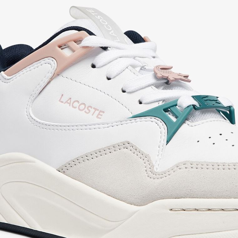 Lacoste Court Slam Syntetická and Læder Sneakers Bílé Růžové | MxRLiAjG