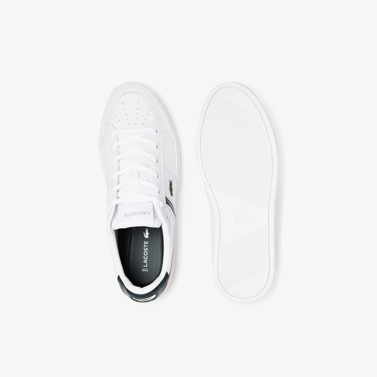 Lacoste Courtline Læder and Textilní Sneakers Bílé | 0Icfdss7