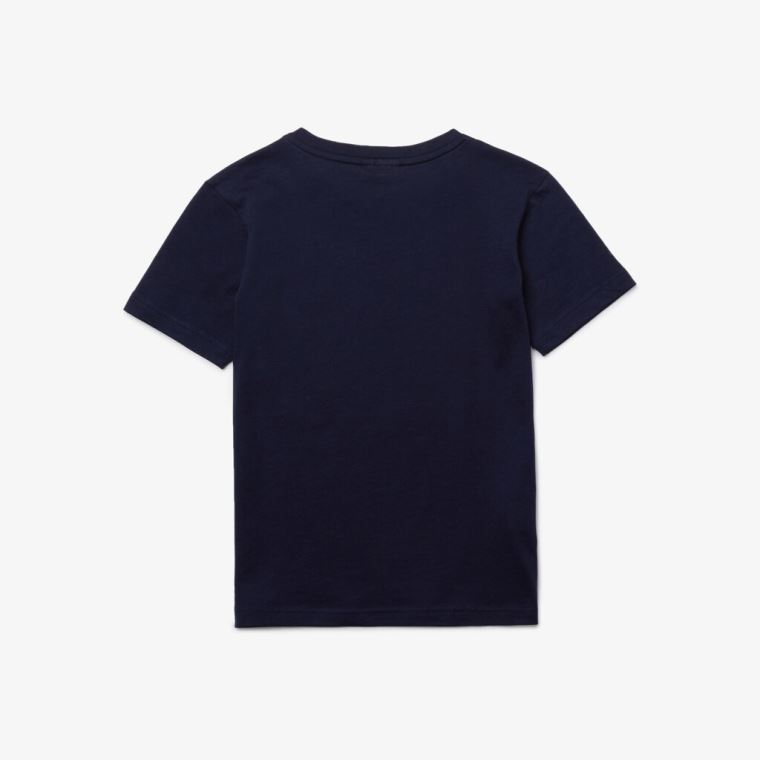 Lacoste Crew Neck Bavlněné Jersey T-shirt Tmavě Blankyt Blankyt | udsZyrAf