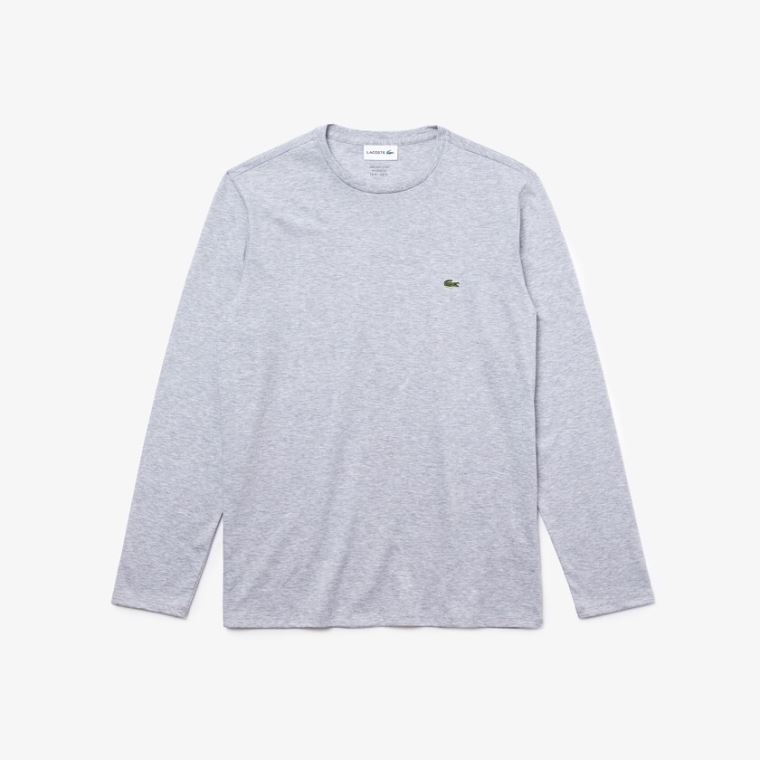 Lacoste Crew Neck Pima Bavlněné Jersey T-shirt Šedé | 0MJjkWx3