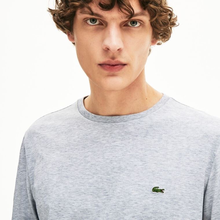 Lacoste Crew Neck Pima Bavlněné Jersey T-shirt Šedé | 0MJjkWx3