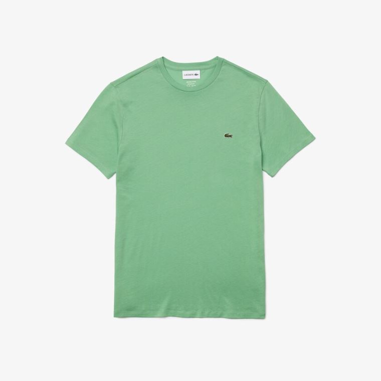 Lacoste Crew Neck Pima Bavlněné Jersey T-shirt Zelene | 2jq8JtnY