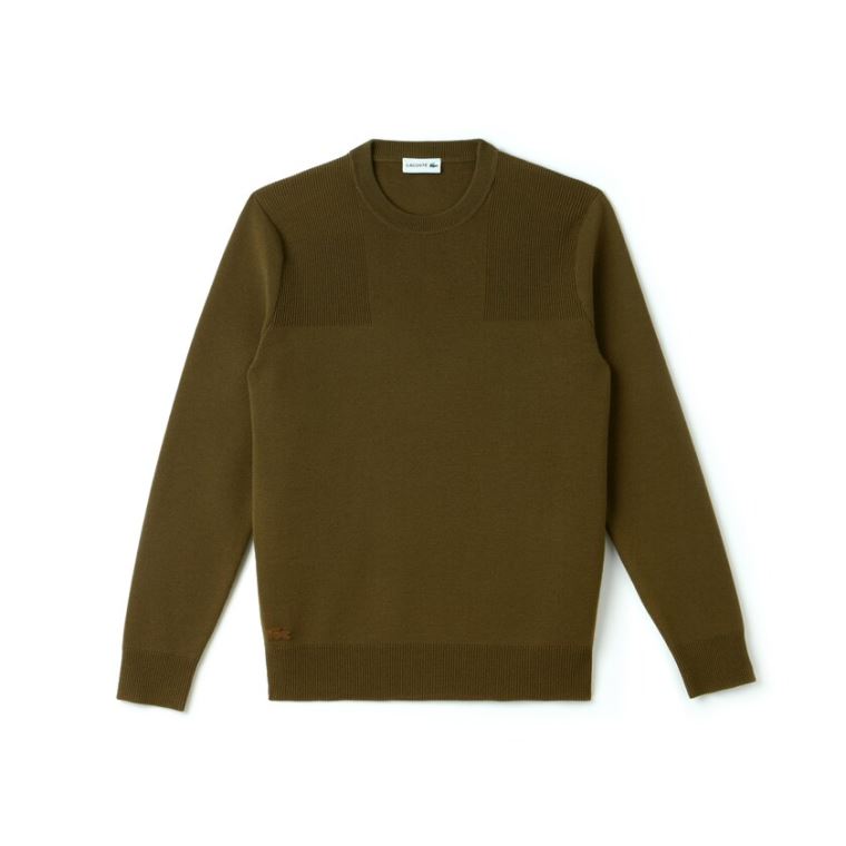 Lacoste Crew Neck Technical Knit Svetrové Béžový | toCIsRDE