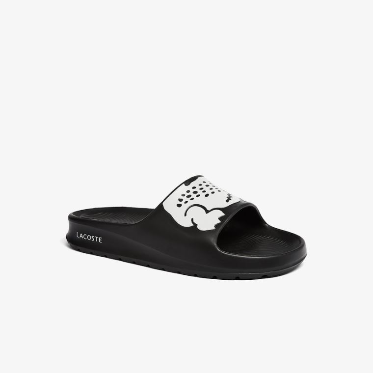 Lacoste Croco 2.0 Syntetická Print Slides Černé Bílé | 7xOC92ru