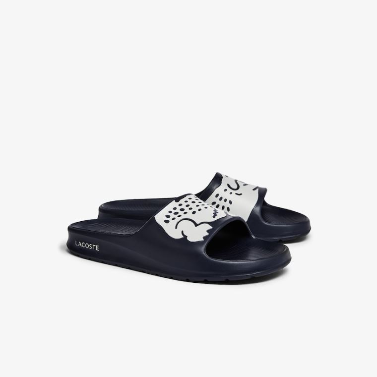 Lacoste Croco 2.0 Syntetická Slides Tmavě Blankyt Bílé | WAOJoL81