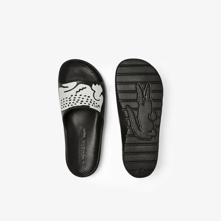 Lacoste Croco 2.0 Syntetická Slides Černé Bílé | px25IcxA