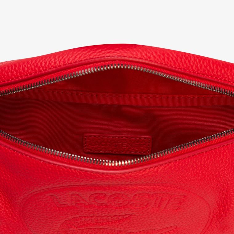 Lacoste Croco Crew Grained Læder Beltbag Červené | FXyqUm1A