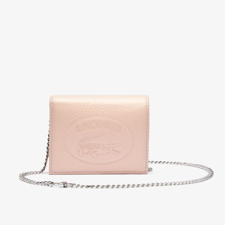 Lacoste Croco Crew Grained Læder Phone Wallet Růžové | siIg2vGZ