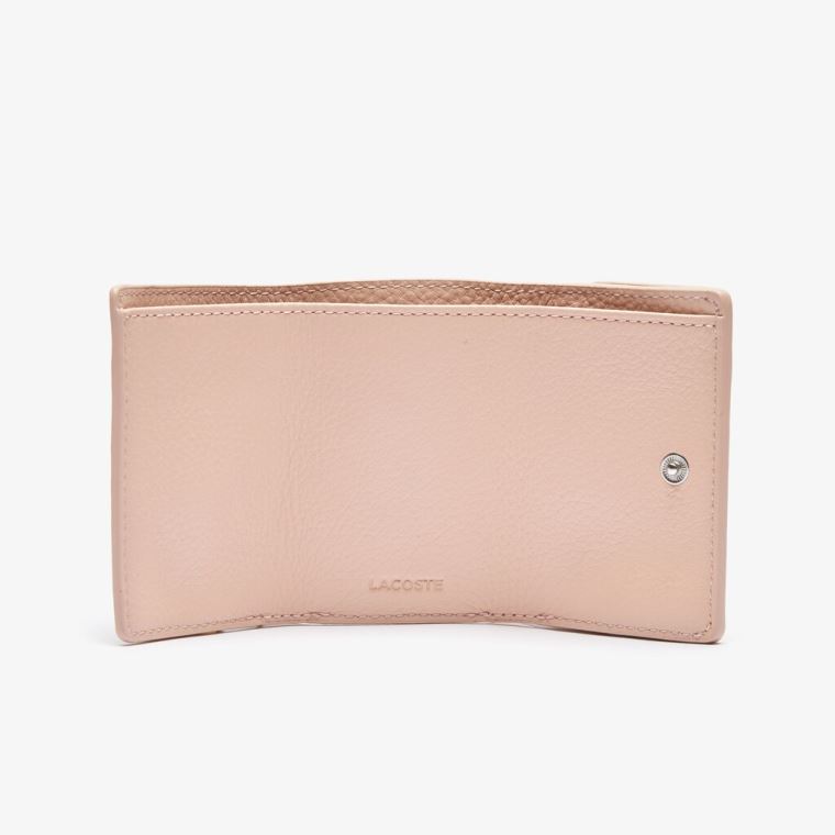 Lacoste Croco Crew Grained Læder Zip Wallet Růžové | oieXWAsR