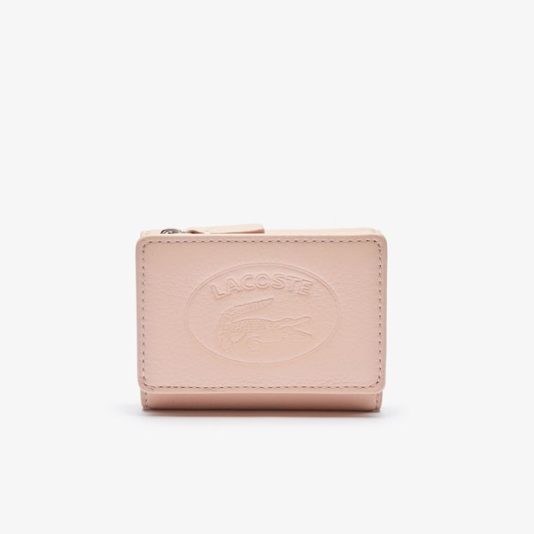 Lacoste Croco Crew Grained Læder Zip Wallet Růžové | oieXWAsR