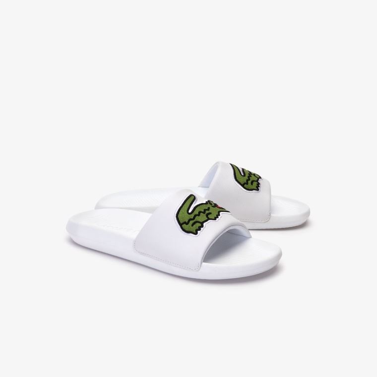 Lacoste Croco Syntetická Slides Bílé Zelene | GoXsopRB