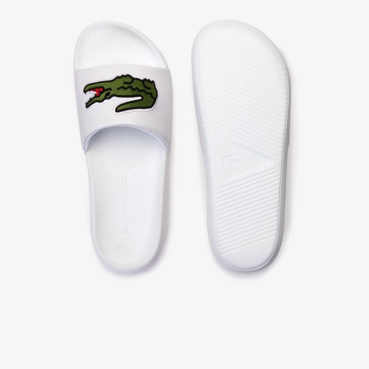 Lacoste Croco Syntetická Slides Bílé Zelene | GoXsopRB